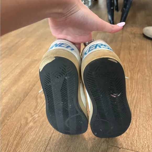 Golden Goose Ballstar White Sneakers with Pink and Silver Accents - Picture 5 of 6